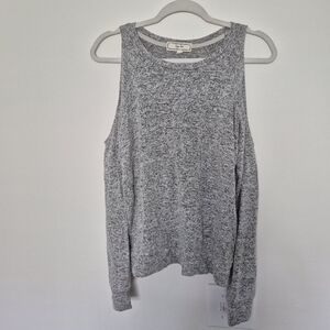 Gray Cold Shoulder Sweater